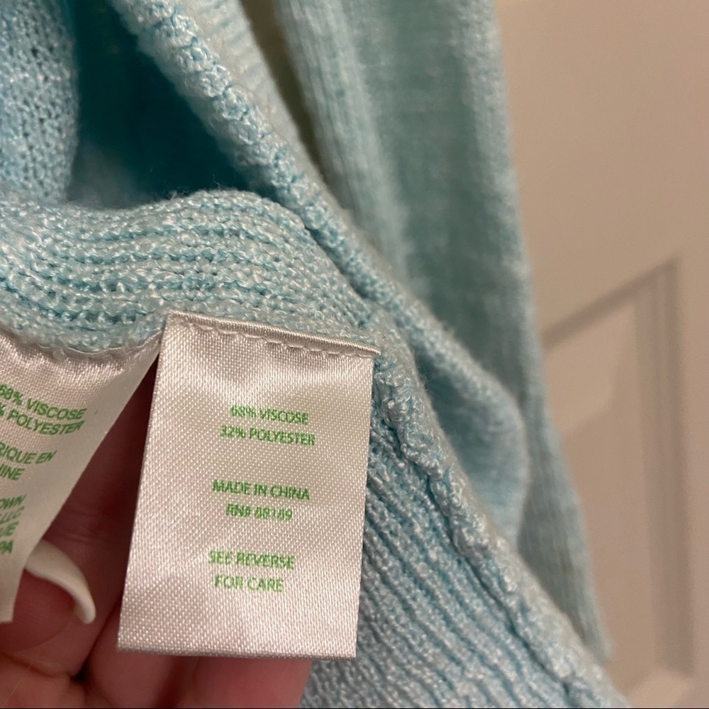 Lilly Pulitzer Teal Open Front Knit Cardigan Sweater XS‎ - Picture 7 of 7